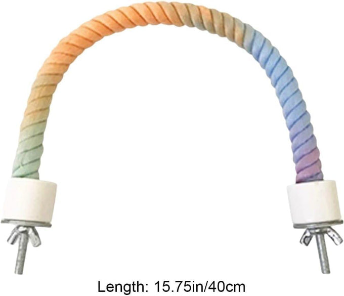3PCS Bird Perch Gradient Ropes for Parrot Cages Climbing Ropes, Soft Cotton Material Double Swing Toy