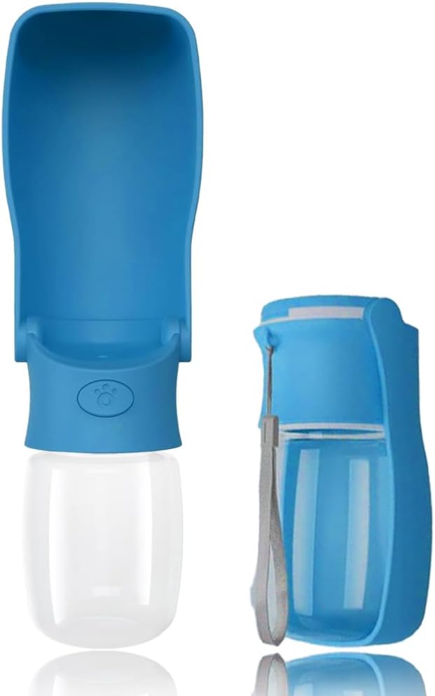 Soicta 19oz foldable portable dog water bottle, 12oz pet water dispenser for puppy, medium, large dogs and small animals