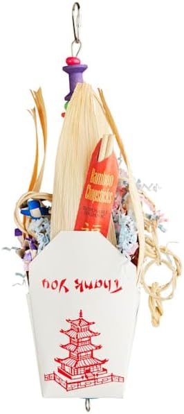 You & Me Medium Chinese Takeout Foraging Bird Toy for Cockatiels and Conures