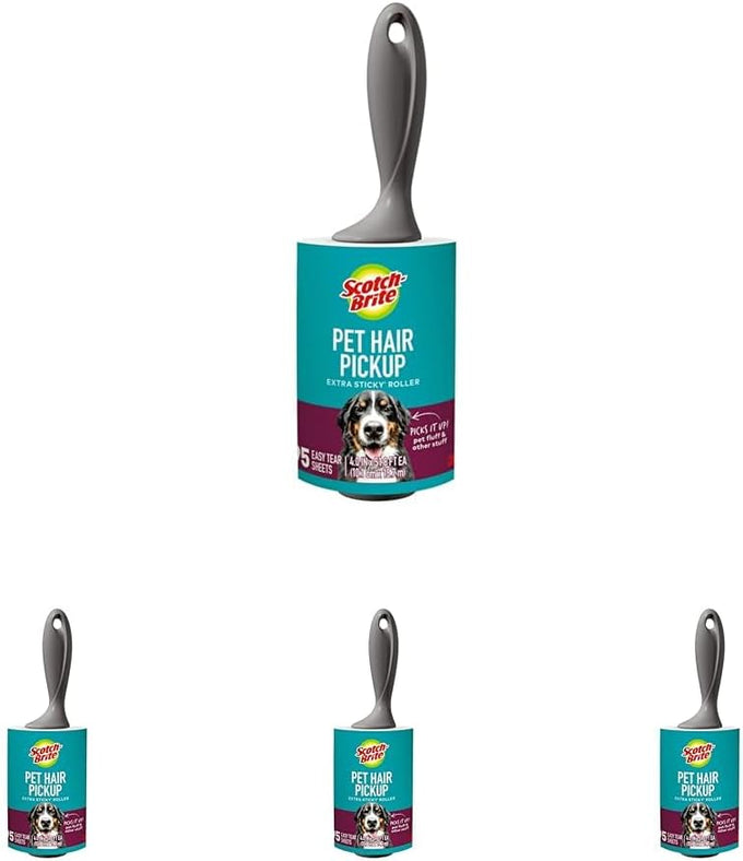 scotch-brite pet hair pickup extra sticky lint roller, 1 pack, 95 adhesive sheets