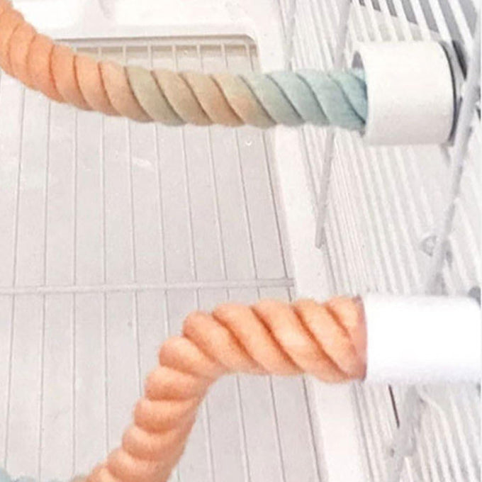 3PCS Bird Perch Gradient Ropes for Parrot Cages Climbing Ropes, Soft Cotton Material Double Swing Toy
