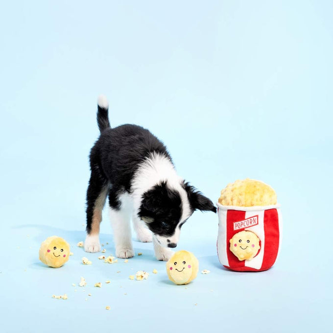 ZippyPaws Burrow - Interactive Dog & Puppy Toy for Boredom, Stimulating Pet Products, Small & Medium Dogs, Popcorn Bucket