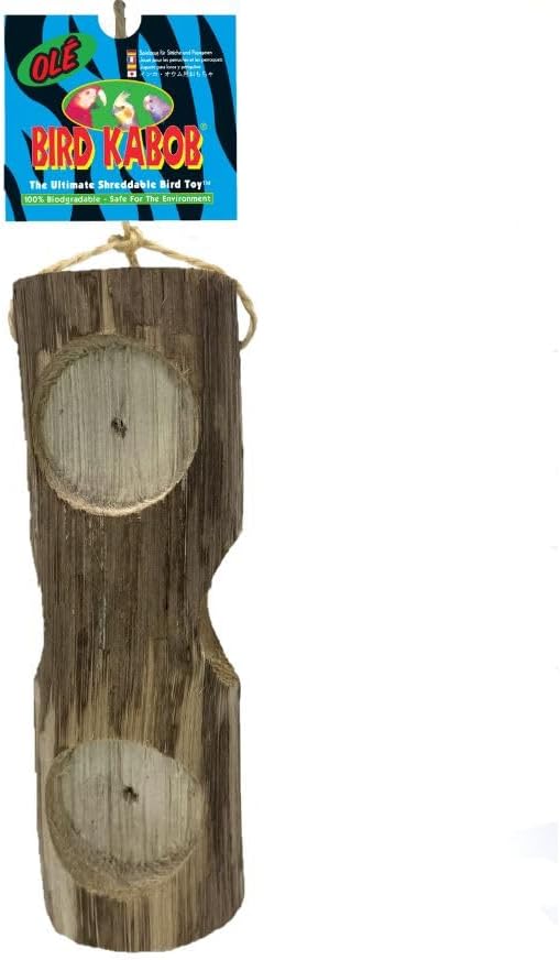 Bird Kabob Pet Soft Pithy Wood Shreddable Bird Toy for Hookbill Birds