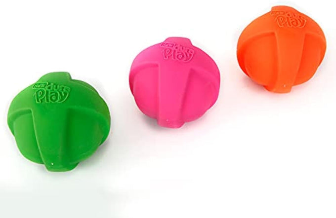 Hartz DuraPlay Latex Dog Toy 3-Count Pack, Large, Neon Green, Pink, Orange, Bacon Scented