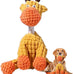 Orange indestructible plush dog toy for aggressive chewers small medium large dogs squeaky teething toy