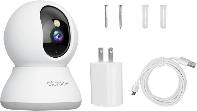 blurams 2K Security Camera with 360-degree view, smart motion tracking, and 2-way audio for home security