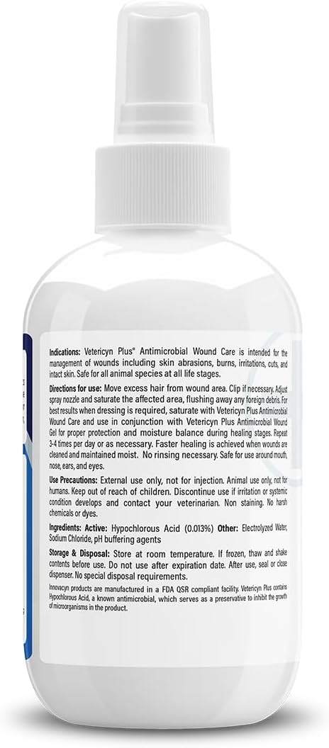 Vetericyn Plus 3-ounce Dog Wound Care Spray, Healing Aid and Skin Repair for Animals, pH-balanced and Non-toxic