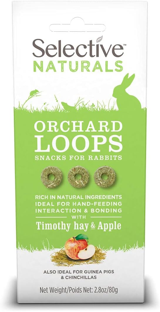 Selective Naturals Orchard Loops with Timothy Hay & Delicious Apple, Pack of 4, Natural Pet Treats