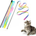 Lasocuhoo 2-pack Interactive Cat Teaser Wand String Ribbon Rainbow Charmer for Cats and Kittens