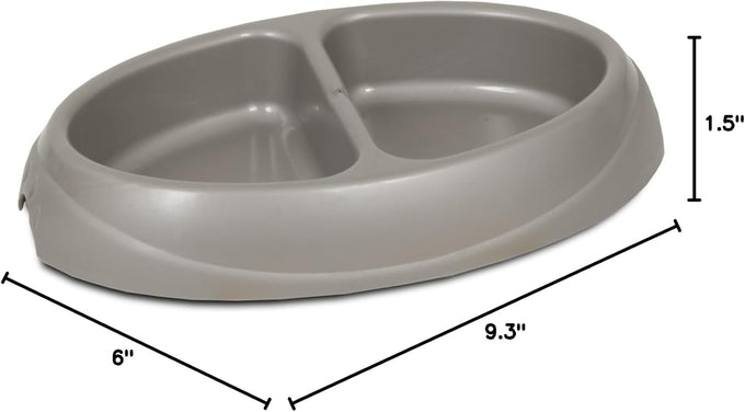 Petmate 23174 Double Diner Pet Dish, Small, Microban Coated, Dishwasher Safe, Non-tip Design