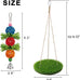 Bird Swing with Wooden Perch Stand for Parakeets, Cockatiels, Conures, Adjustable Rope and Rattan Chew Balls Cage Accessory