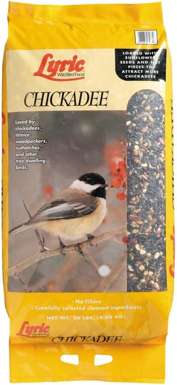 Lyric Chickadee Wild Bird Seed - 20 lb Bag - Sunflower & Nut Premium Wild Bird Seed for Chickadees and Outside Feeders