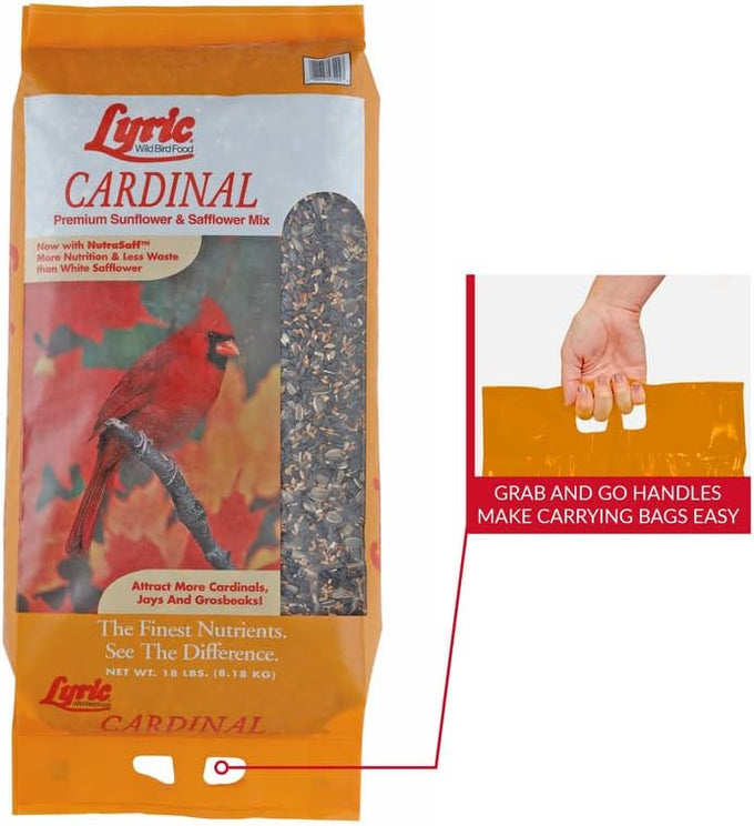 cardinal wild bird seed mix with premium sunflower and safflower seeds 18 lb bag