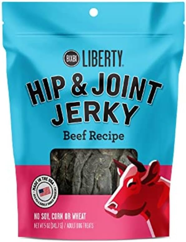 Bixbi liberty functional healthy hip and joint dog jerky treats, usa made beef recipe, 5 ounces