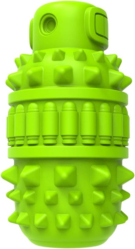 Piffzedo Green Large Natural Rubber Dog Squeaky Toy for Aggressive Chewers