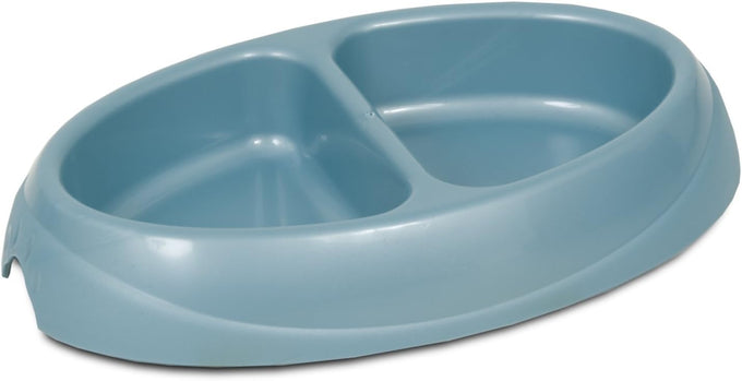 Petmate 23174 Double Diner Pet Dish, Small, Microban Coated, Dishwasher Safe, Non-tip Design