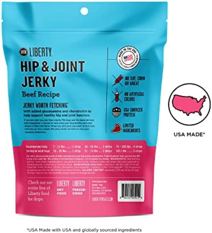 Bixbi liberty functional healthy hip and joint dog jerky treats, usa made beef recipe, 5 ounces