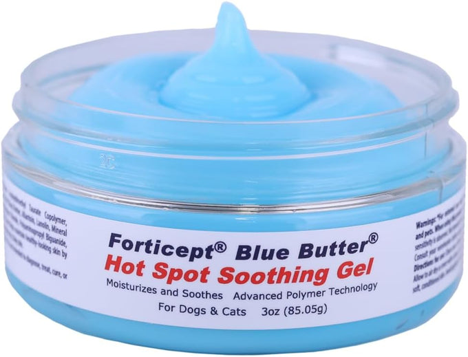 Forticept Blue Butter, hot spot treatment for dogs and cats, veterinary strength anti-itch cream 4oz