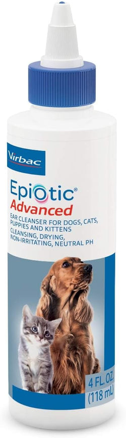 Virbac Epiotic Advanced Ear Cleanser for Dogs and Cats, 4 oz, Powerful and Gentle, Sensitive Skin Friendly