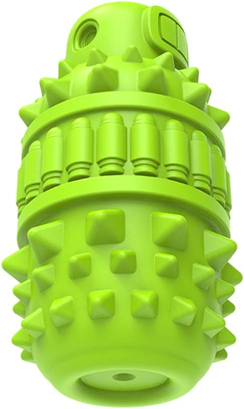 Piffzedo Green Large Natural Rubber Dog Squeaky Toy for Aggressive Chewers