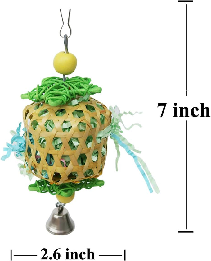 Bird Toys for Conures Parakeet birds cage accessories bird shredding foraging toys with natural rattan and apple wood