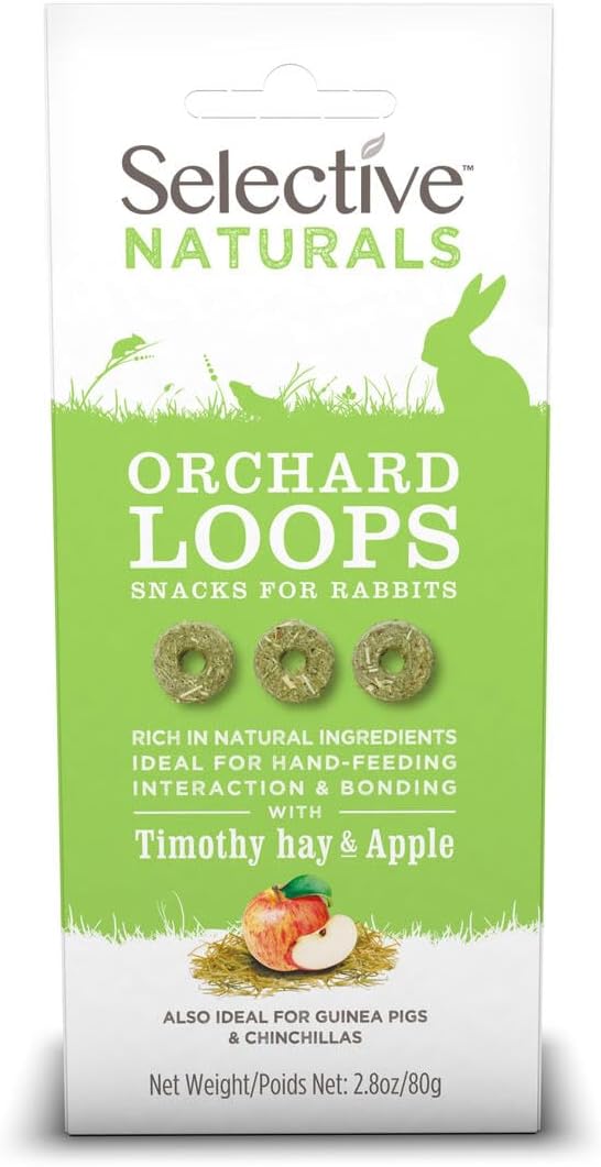 Selective Naturals Orchard Loops with Timothy Hay & Delicious Apple, Pack of 4, Natural Pet Treats