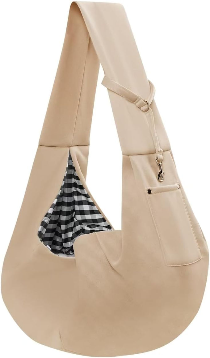 dog carrier sling - reversible puppy carrier purse with storage pocket