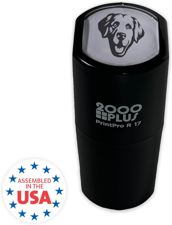 2000 Plus Labrador Retriever Self Inking Stamp - 9/16" Small Black Dog Imprint - Black Lab Puppy Reward Stamp