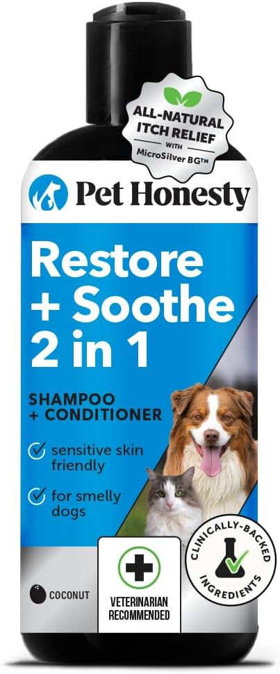 pet honesty chlorhexidine cat & dog shampoos with chlorhexidine for seasonal itch relief allergies & skin problems 16oz