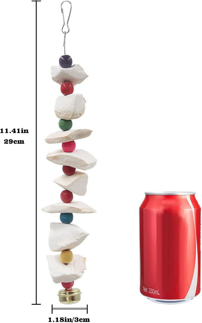 2-pack parakeet bird toys with cuttlebone, bird beak grinding stone, and cage accessories for small birds