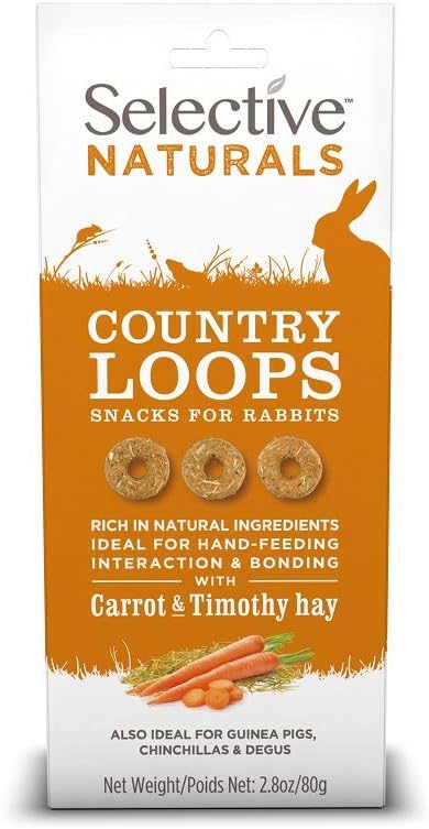 Selective Naturals Country Loops with Carrot & Timothy Hay 4-Piece Bundle for Small Pets