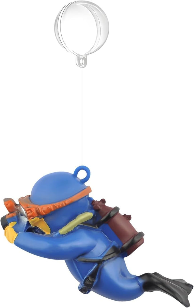 onesimcr floating fish tank decorations, aquarium accessories, diver decoration for all fish tanks, eco-friendly resin, adjustable position