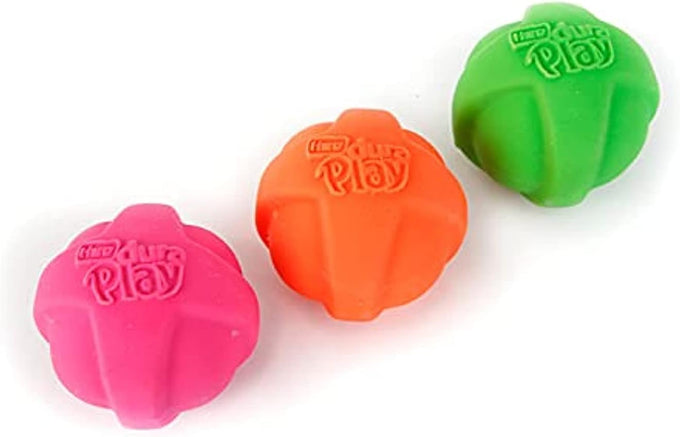 Hartz DuraPlay Latex Dog Toy 3-Count Pack, Large, Neon Green, Pink, Orange, Bacon Scented