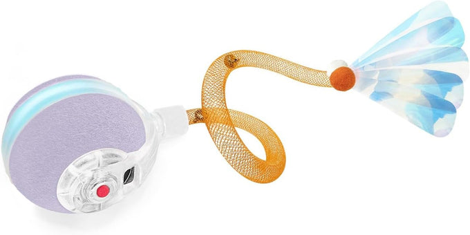 jkanti interactive cat toys for indoor cats 3rd generation agile moving cat ball with elastic mesh tail orange orange