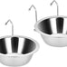 Fri4Free 2PCS stainless steel hanging kennel water bowls for small dog cage accessories