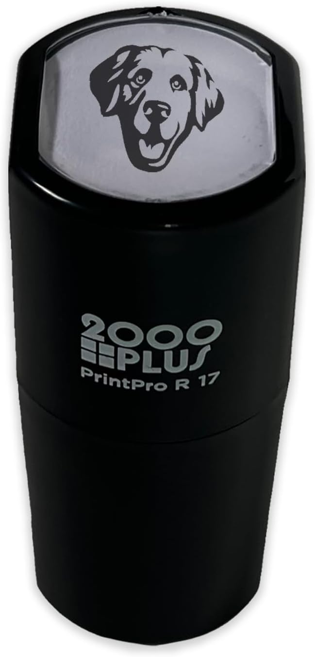 2000 Plus Labrador Retriever Self Inking Stamp - 9/16" Small Black Dog Imprint - Black Lab Puppy Reward Stamp