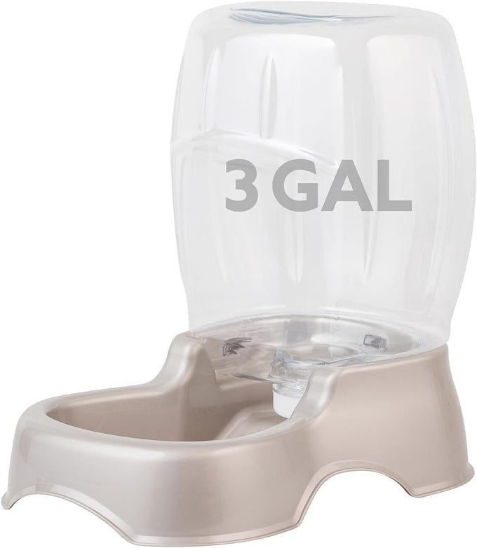 Petmate Pet Cafe Cat and Dog Water Dispenser, USA Made, 3 GAL, Pearl Tan Pet Bowl with Automatic Refill