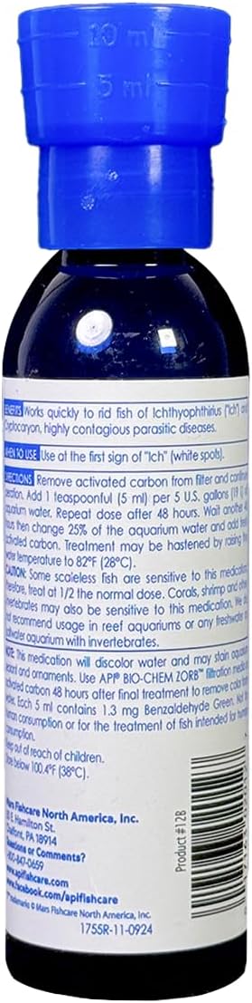 API Liquid Super Ick Cure, 4 fl oz Freshwater and Saltwater Fish Medication, Pack of 1, White