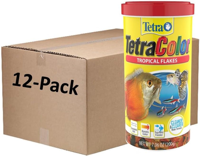 Tetra Tropical Color Flakes, 7.06 oz, nutritionally balanced diet for tropical fish with color enhancing formula