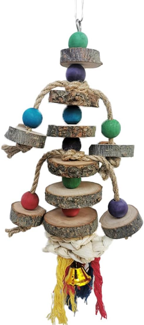 Bird Toys for Conures Parakeet birds cage accessories bird shredding foraging toys with natural rattan and apple wood