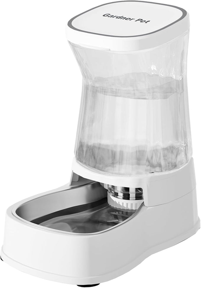 Gardner Pet automatic dog water dispenser with 1-gallon capacity stainless steel bowl, 100% BPA-free for medium to large-sized dogs and cats