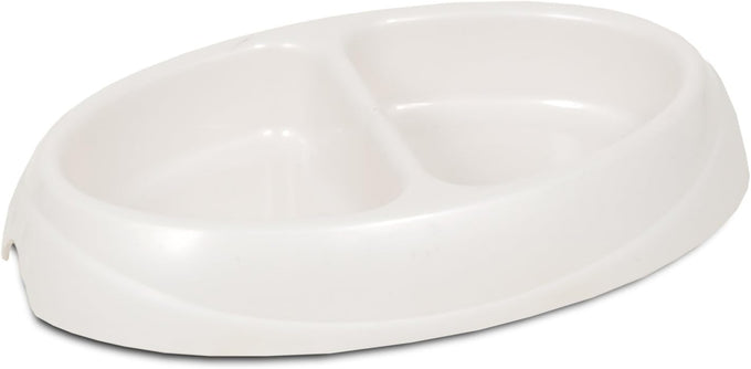 Petmate 23174 Double Diner Pet Dish, Small, Microban Coated, Dishwasher Safe, Non-tip Design