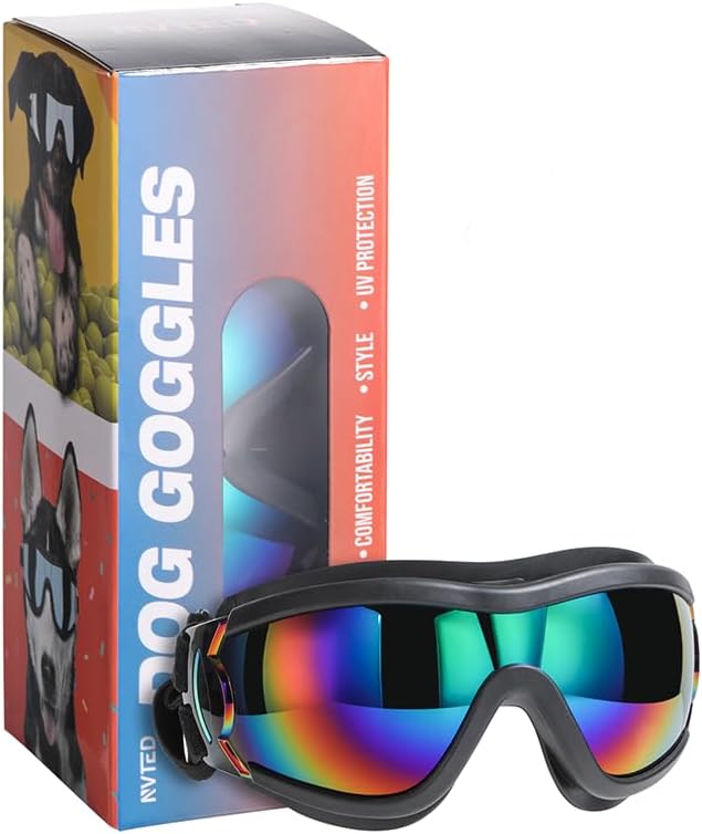 Laser Dog Sunglasses with UV Wind Dust Fog Protection for Medium or Large Pets