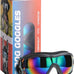 Laser Dog Sunglasses with UV Wind Dust Fog Protection for Medium or Large Pets