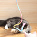Lasocuhoo 2-pack Interactive Cat Teaser Wand String Ribbon Rainbow Charmer for Cats and Kittens