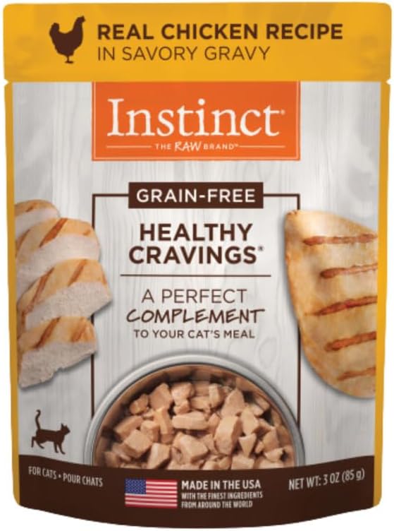 Instinct grain free wet cat food topper with real duck for fussy cats, 3 oz pouches, pack of 24