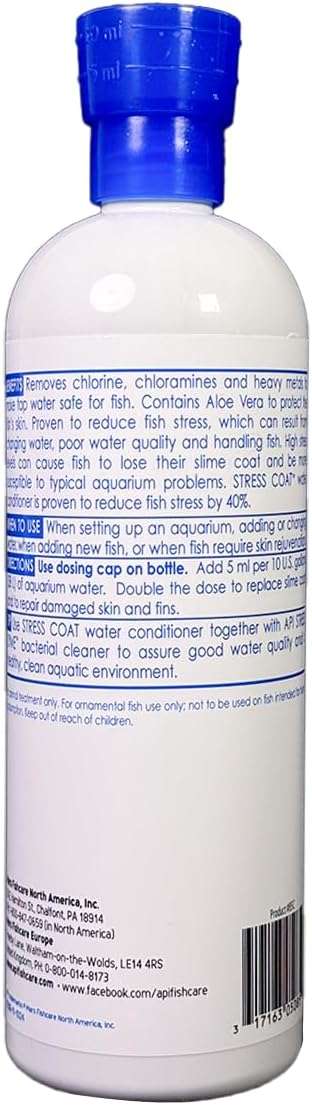 API Stress Coat Aquarium Water Conditioner 16-Ounce Bottle Tap Water Safe for Fish