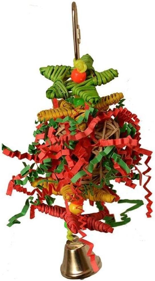 Super Bird Creations SB971 Xmas Crinkle Little Star Bird Toy, 6 inch, Small Bird Size, Festive Holiday Design