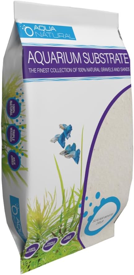 Aqua Natural Sugar White Sand 10lb Substrate for Aquascaping Aquariums and Terrestrial Environments