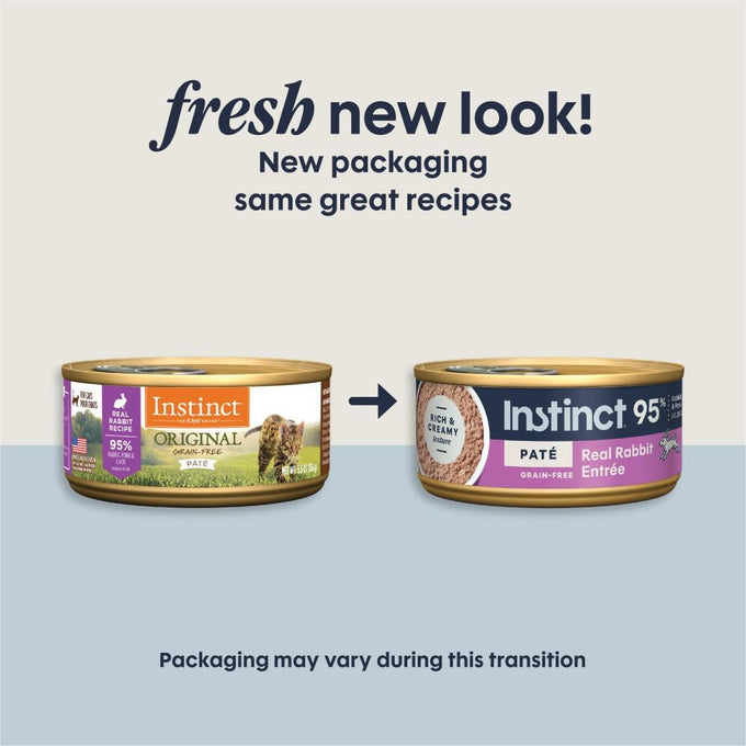 Instinct original grain free natural wet canned rabbit recipe cat food, 5.5 oz cans, case of 12